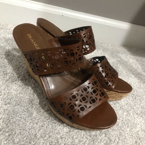 |Franco Sarto| Wedge Cork Heeled Sandals 7.5 - Picture 2 of 7